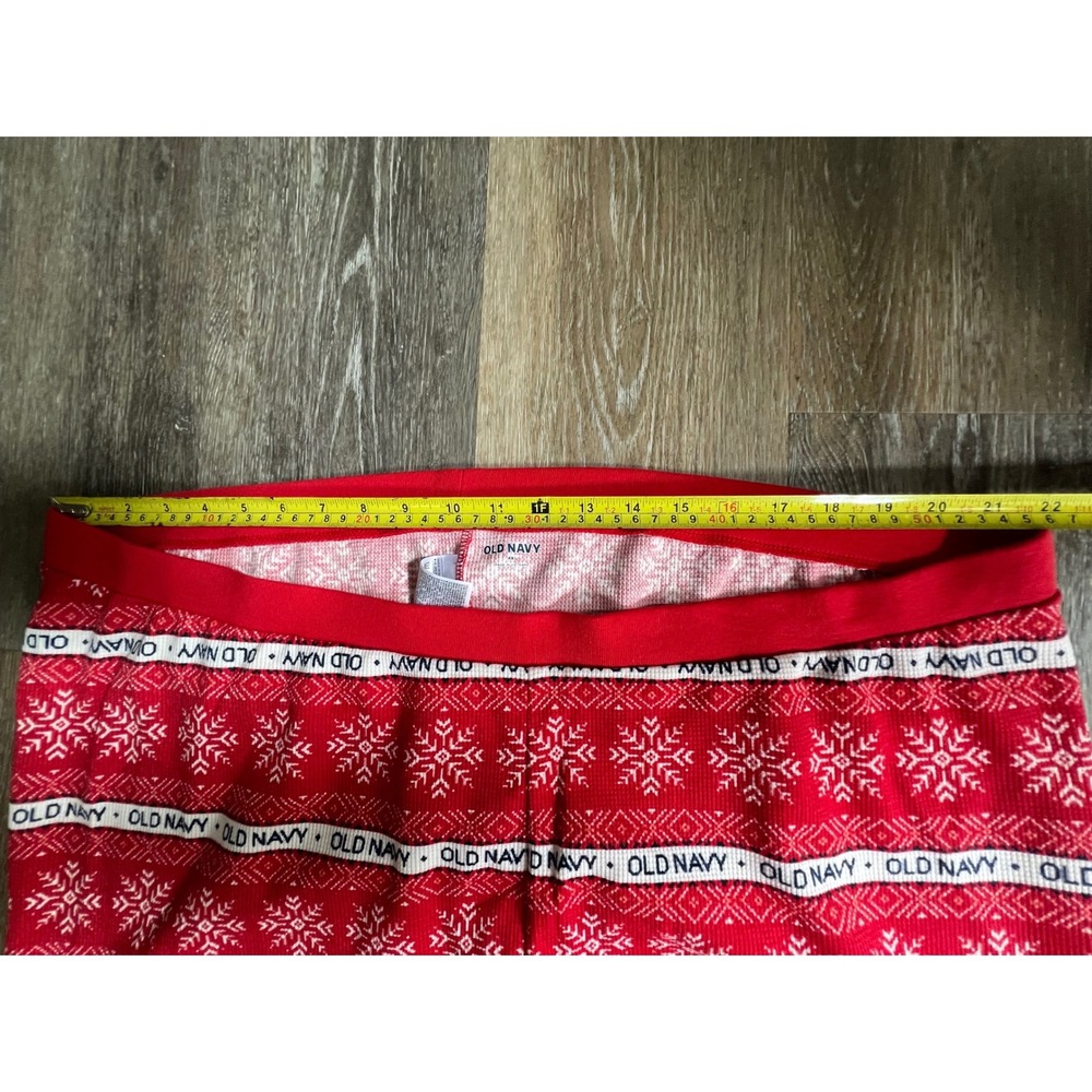 Old Navy Pajama Pants Womens 4X Red Snowflake Fair Isle Thermal Waffle Joggers - Picture 3 of 8